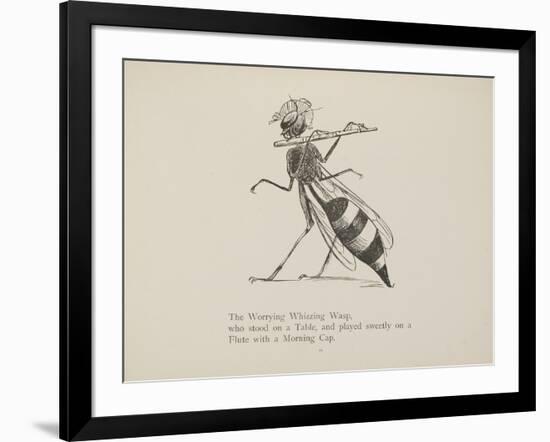 Wasp Playing the Flute From a Collection Of Poems and Songs by Edward Lear-Edward Lear-Framed Giclee Print