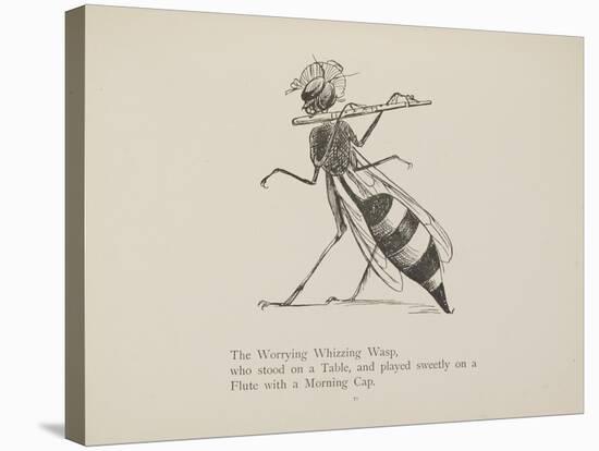 Wasp Playing the Flute From a Collection Of Poems and Songs by Edward Lear-Edward Lear-Stretched Canvas