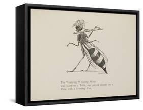 Wasp Playing the Flute From a Collection Of Poems and Songs by Edward Lear-Edward Lear-Framed Stretched Canvas