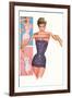 Wasp-Waist Woman in Lingerie-null-Framed Art Print