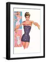 Wasp-Waist Woman in Lingerie-null-Framed Art Print