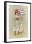 Wasp-Waisted Woman with Flag of Cuba-null-Framed Art Print