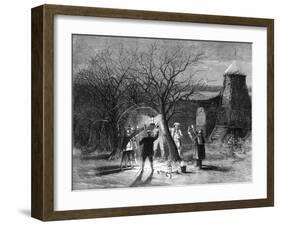 Wassailing Apple Trees with Hot Cider in Devonshire on Twelfth Eve, 1861-null-Framed Giclee Print