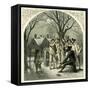 Wassailing fruit trees-Myles Birket Foster-Framed Stretched Canvas