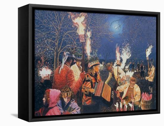 Wassailing in Herefordshire, 1995-Huw S. Parsons-Framed Stretched Canvas