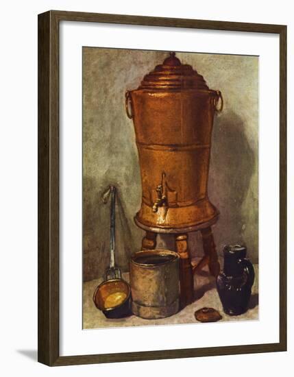 Wasserbehalter-Jean-Baptiste Simeon Chardin-Framed Art Print