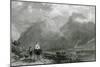 Wastdale Head and Scawfell Pikes, Lake District-Thomas Allom-Mounted Art Print