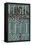 Waste Not Want Not Plastic Sign-null-Framed Stretched Canvas