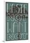 Waste Not Want Not Plastic Sign-null-Framed Art Print