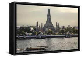 Wat Arun and Chao Phraya River, Bangkok, Thailand-Andrew Taylor-Framed Stretched Canvas