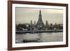 Wat Arun and Chao Phraya River, Bangkok, Thailand-Andrew Taylor-Framed Photographic Print