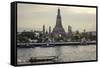 Wat Arun and Chao Phraya River, Bangkok, Thailand-Andrew Taylor-Framed Stretched Canvas