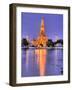 Wat Arun, Buddhist Temple Reflects in River at Dusk, Bangkok, Thailand-null-Framed Photographic Print