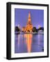 Wat Arun, Buddhist Temple Reflects in River at Dusk, Bangkok, Thailand-null-Framed Photographic Print