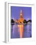 Wat Arun, Buddhist Temple Reflects in River at Dusk, Bangkok, Thailand-null-Framed Photographic Print