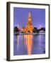 Wat Arun, Buddhist Temple Reflects in River at Dusk, Bangkok, Thailand-null-Framed Photographic Print