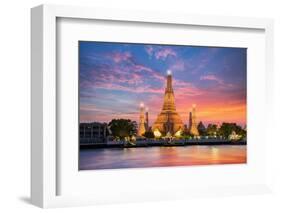 Wat Arun Night View Temple in Bangkok, Thailand-anekoho-Framed Photographic Print