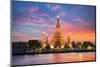 Wat Arun Night View Temple in Bangkok, Thailand-anekoho-Mounted Photographic Print