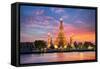 Wat Arun Night View Temple in Bangkok, Thailand-anekoho-Framed Stretched Canvas