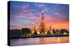 Wat Arun Night View Temple in Bangkok, Thailand-anekoho-Stretched Canvas