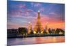 Wat Arun Night View Temple in Bangkok, Thailand-anekoho-Mounted Photographic Print