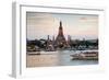 Wat Arun (Temple of the Dawn) and Chao Phraya River at Sunset-Gavin Hellier-Framed Photographic Print