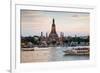 Wat Arun (Temple of the Dawn) and Chao Phraya River at Sunset-Gavin Hellier-Framed Photographic Print