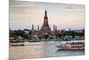 Wat Arun (Temple of the Dawn) and Chao Phraya River at Sunset-Gavin Hellier-Mounted Photographic Print