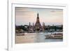 Wat Arun (Temple of the Dawn) and Chao Phraya River at Sunset-Gavin Hellier-Framed Photographic Print