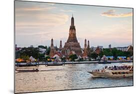 Wat Arun (Temple of the Dawn) and Chao Phraya River at Sunset-Gavin Hellier-Mounted Photographic Print