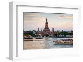 Wat Arun (Temple of the Dawn) and Chao Phraya River at Sunset-Gavin Hellier-Framed Photographic Print