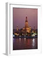 Wat Arun (Temple of the Dawn) and the Chao Phraya River by Night, Bangkok, Thailand-null-Framed Photographic Print