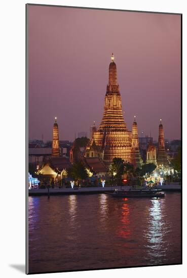 Wat Arun (Temple of the Dawn) and the Chao Phraya River by Night, Bangkok, Thailand-null-Mounted Photographic Print