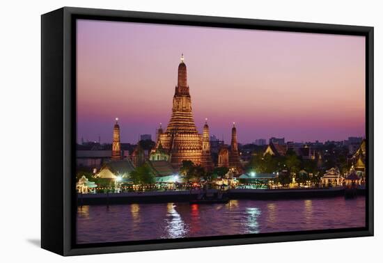 Wat Arun (Temple of the Dawn) and the Chao Phraya River by Night, Bangkok, Thailand-null-Framed Stretched Canvas