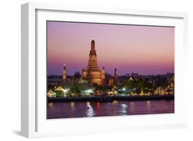 Wat Arun (Temple of the Dawn) and the Chao Phraya River by Night, Bangkok, Thailand-null-Framed Photographic Print