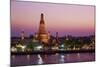 Wat Arun (Temple of the Dawn) and the Chao Phraya River by Night, Bangkok, Thailand-null-Mounted Photographic Print