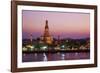 Wat Arun (Temple of the Dawn) and the Chao Phraya River by Night, Bangkok, Thailand-null-Framed Photographic Print