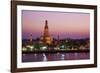 Wat Arun (Temple of the Dawn) and the Chao Phraya River by Night, Bangkok, Thailand-null-Framed Premium Photographic Print