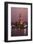 Wat Arun (Temple of the Dawn) and the Chao Phraya River by Night, Bangkok, Thailand-null-Framed Photographic Print