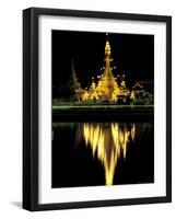 Wat Chong Klang and Reflection in Chong Kham Lake, Thailand-Merrill Images-Framed Photographic Print