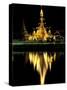 Wat Chong Klang and Reflection in Chong Kham Lake, Thailand-Merrill Images-Stretched Canvas