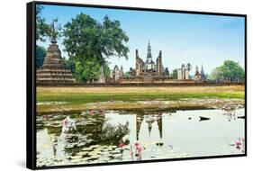 Wat Mahathat in the Sukhothai Historical Park, UNESCO World Heritage Site, Thailand, Southeast Asia-Alex Robinson-Framed Stretched Canvas