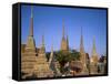 Wat Pho / Chedis / Monk, Bangkok, Thailand-Steve Vidler-Framed Stretched Canvas