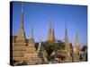 Wat Pho / Chedis / Monk, Bangkok, Thailand-Steve Vidler-Stretched Canvas