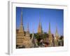 Wat Pho / Chedis / Monk, Bangkok, Thailand-Steve Vidler-Framed Photographic Print