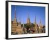 Wat Pho / Chedis / Monk, Bangkok, Thailand-Steve Vidler-Framed Photographic Print