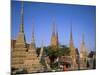 Wat Pho / Chedis / Monk, Bangkok, Thailand-Steve Vidler-Mounted Photographic Print