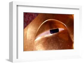 Wat Pho (Temple of the Reclining Buddha), detail of eye of big reclining golden Buddha statue-Godong-Framed Photographic Print