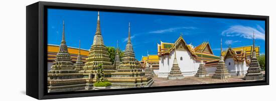 Wat Pho (Temple of the Reclining Buddha) panorama, Bangkok, Thailand-Jason Langley-Framed Stretched Canvas