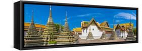 Wat Pho (Temple of the Reclining Buddha) panorama, Bangkok, Thailand-Jason Langley-Framed Stretched Canvas